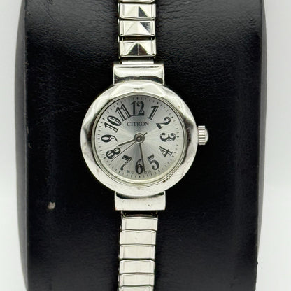 Citron Ladies Quartz Watch Silver Tone Expandable Band Steel Working 21mm