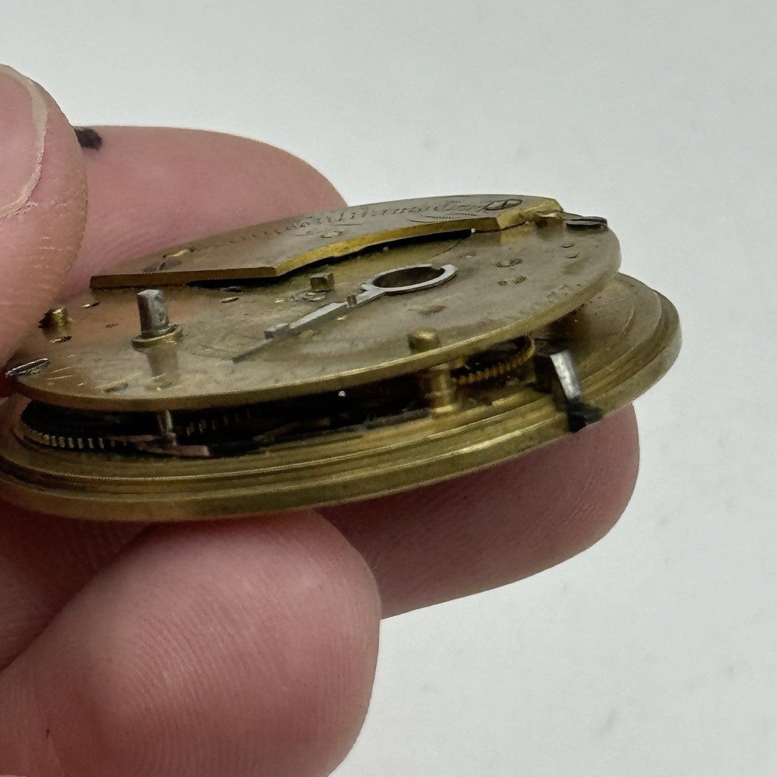 39.2mm Antique G P Perks King Williams Town Fusee Pocket Watch Movement PARTS