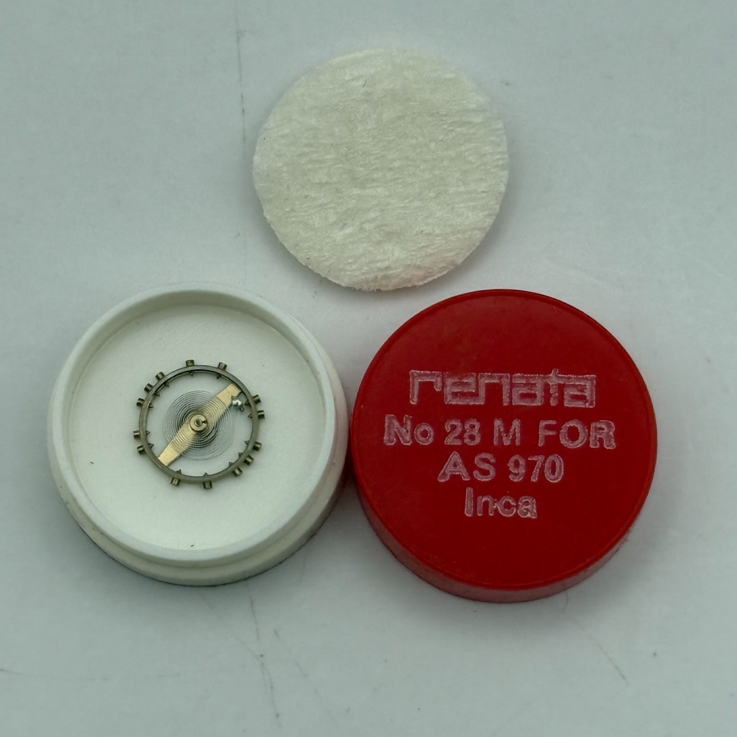 AS 970 Balance Wheel Complete And Spring 28 M Watch Movement Parts NOS