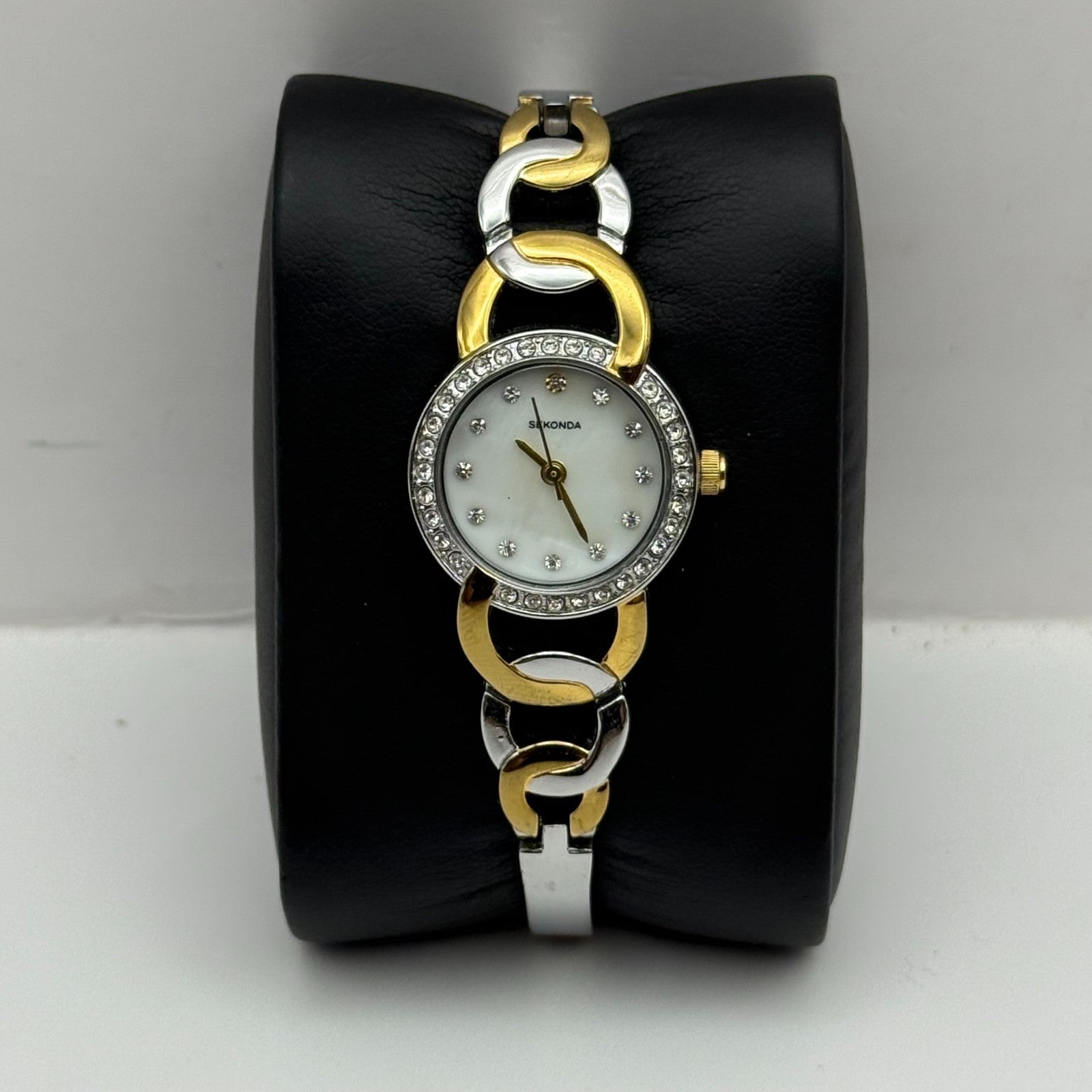 22mm Working Ladies Sekonda Two Tone Jewelled Quartz Japan Watch 6.25 Inches
