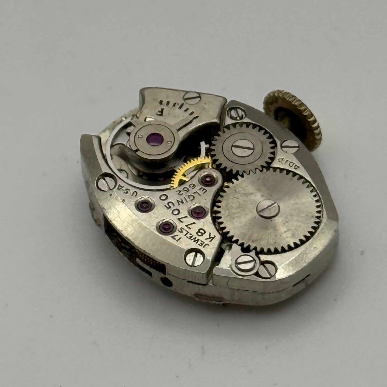 Elgin 662 Watch Movement 17 Jewels USA Vintage American Parts Repair 14.3mm