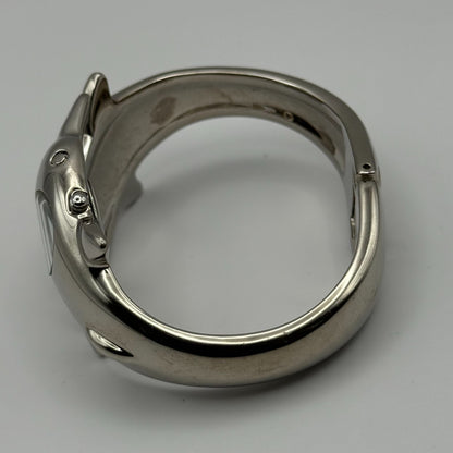 Carvel Ladies Dolphin Bangle Watch Quartz Silver Tone Working 20mm 5.5 Inches