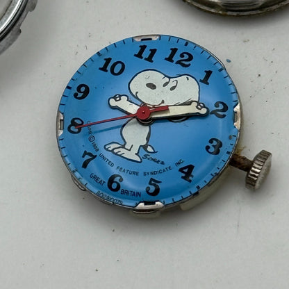 25mm Vintage Blue Timex Snoopy 1958 United Feature Syndicate INC Watch FOR PARTS