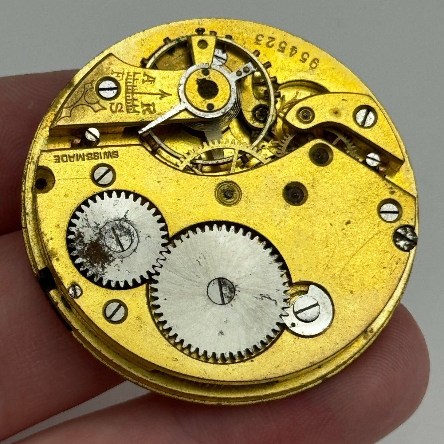 42.7mm Unidentified Swiss Sub Seconds Open Face Pocket Watch Movement PARTS