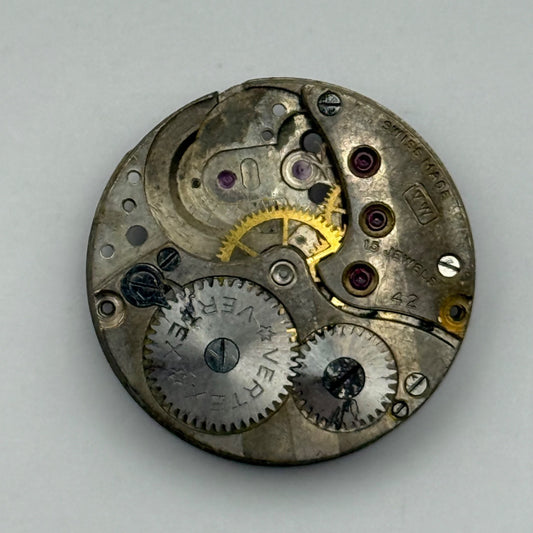 Vertex Revue 42 Watch Movement Manual Vintage Incomplete Parts Repair 19.6mm