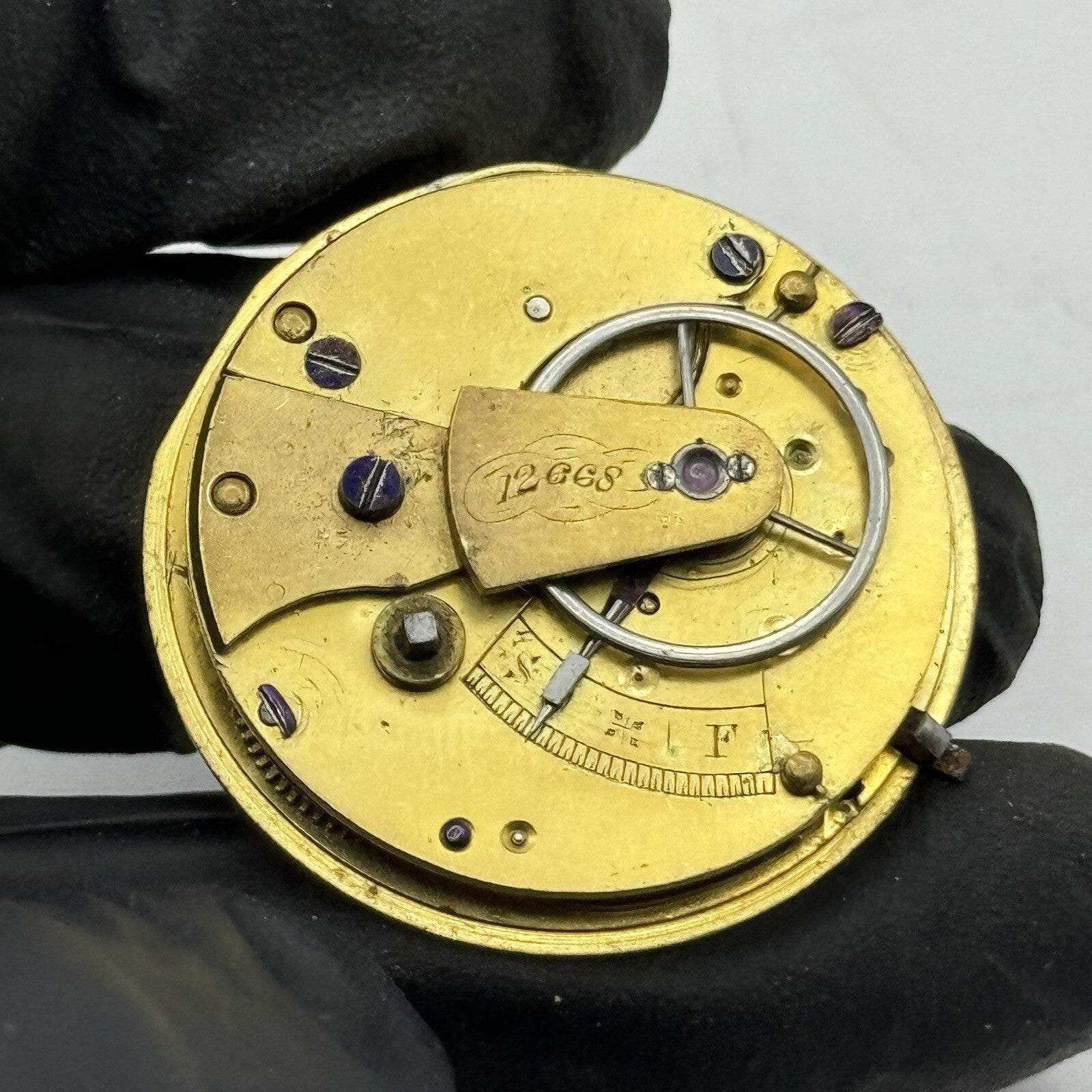 33.7mm Unidentified Quality Fusee Antique Pocket Watch Movement FOR PARTS