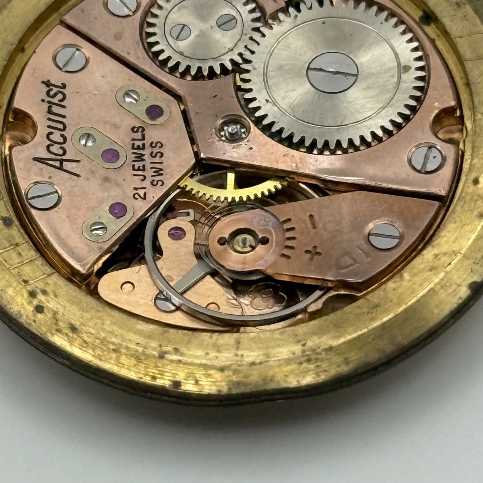 Peseux 320 Watch Movement Accurist Manual Wind Vintage Swiss Parts Repair 31.1mm