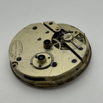 45.1mm Antique Henry E Peck Patent 2622 Safety Pinion Pocket Watch Movement