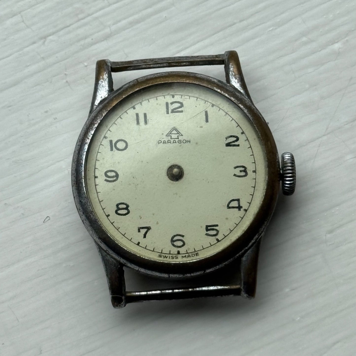 32mm Men's Vintage Paragon Swiss Made Manual Wind Watch FOR PARTS / REPAIR