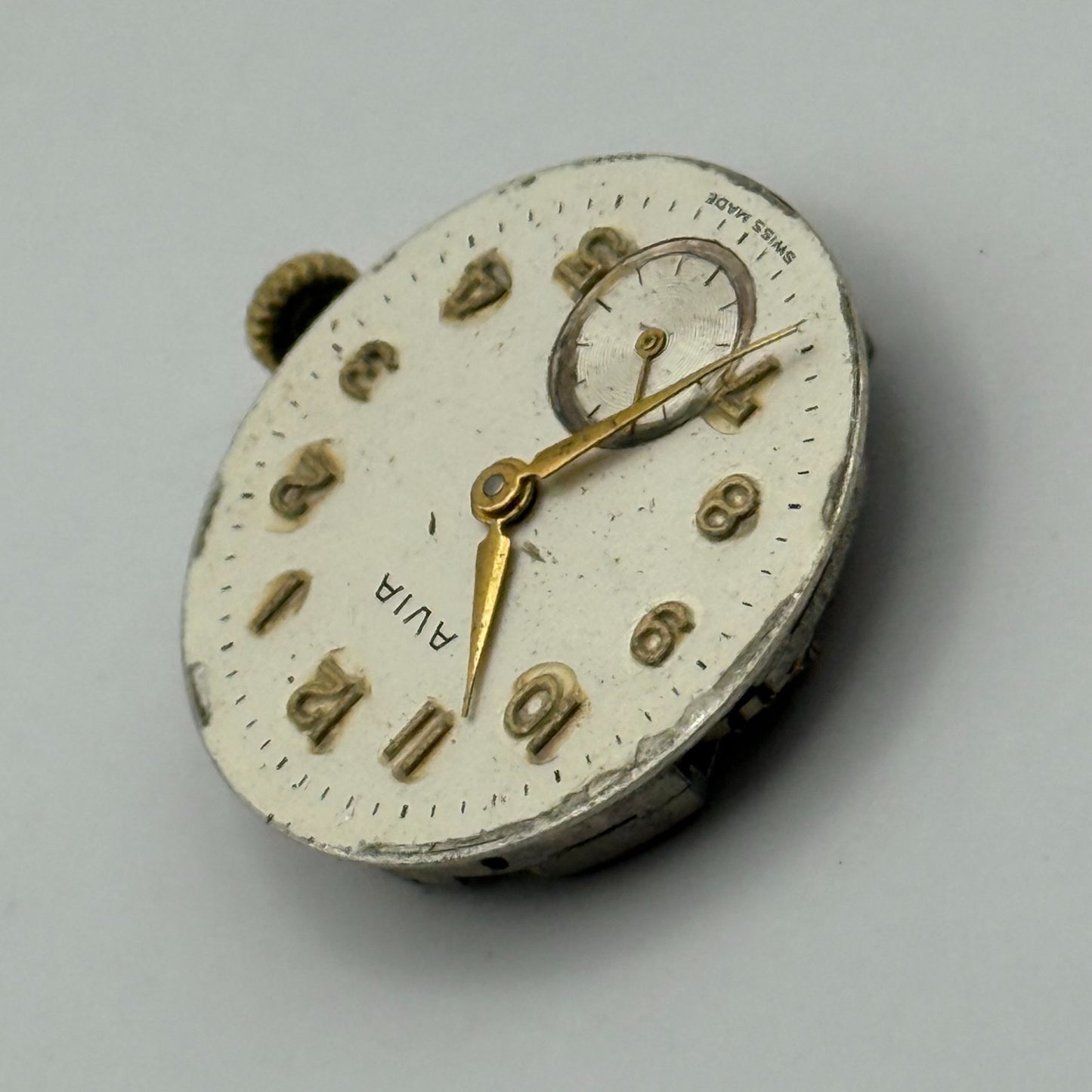 AS 1002 984 Watch Movement Avia Running Manual Wind Vintage Parts Repair 23.6mm