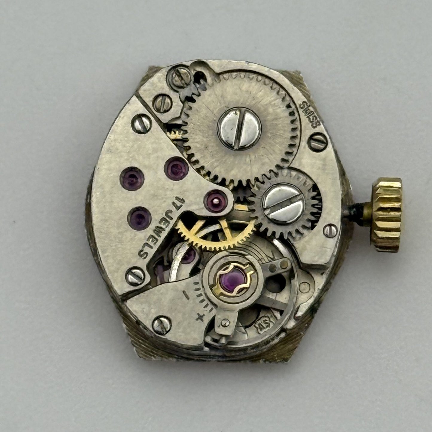 12.9mm Vintage Everite AS 1978-2 Manual Wind Swiss Watch Movement PARTS REPAIR