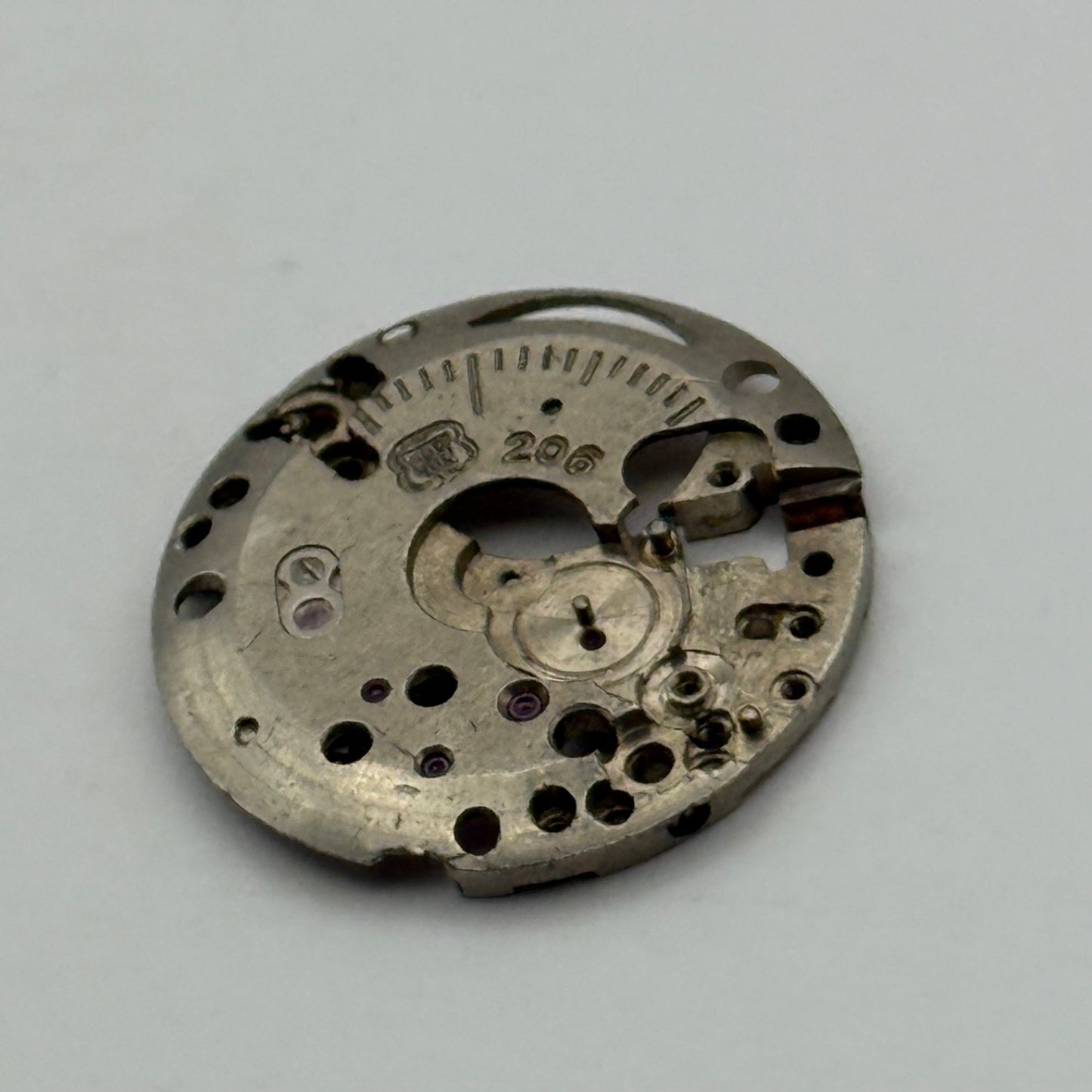 FHF 206 Watch Movement Main Plate Manual Wind Vintage Swiss Parts Repair 19.7mm