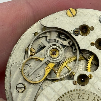 43.1mm Antique Remington USA 11 Jewels Hunter Pocket Watch Movement PARTS SPARES