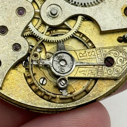 41.7mm Unidentified Quality Thin Vintage Open Face Pocket Watch Movement PARTS