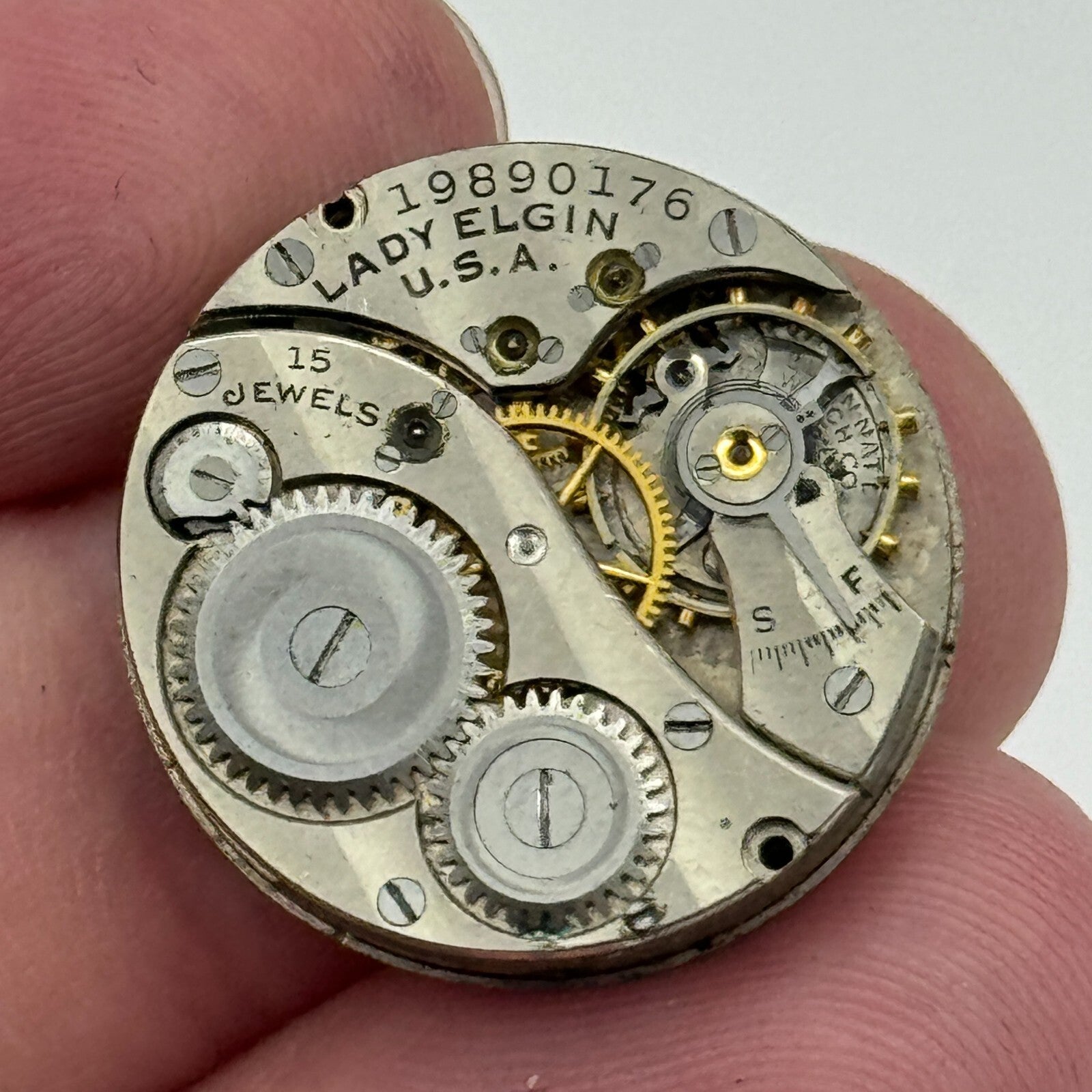 10/0s Antique Lady Elgin Grade 444 Model 4 American Watch Movement PARTS SPARE