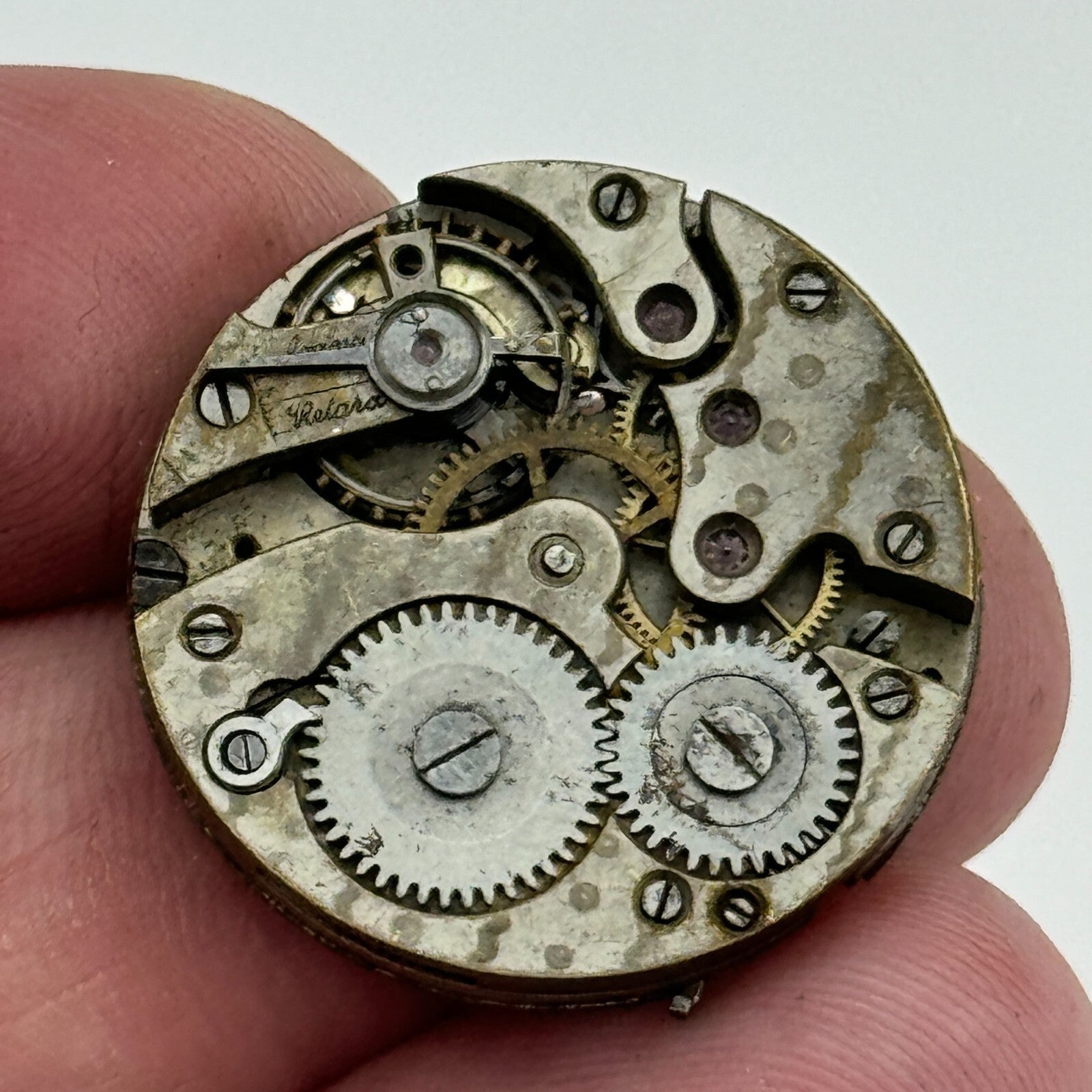 24.8mm Interesting Unidentified 607 Manual Wind Swiss Watch Movement PARTS SPARE