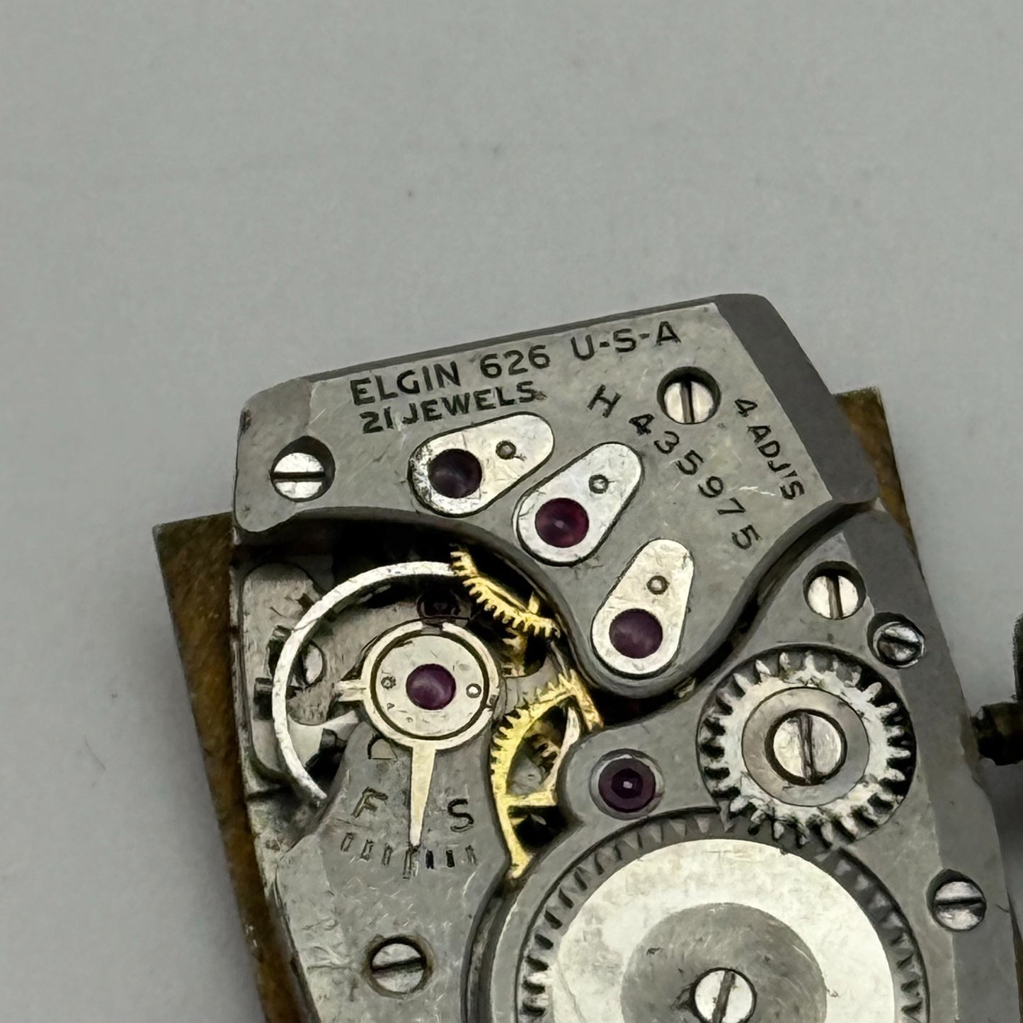 1950 Vintage 15/0s Lord Elgin 626 Model 2 American Watch Movement PARTS REPAIR