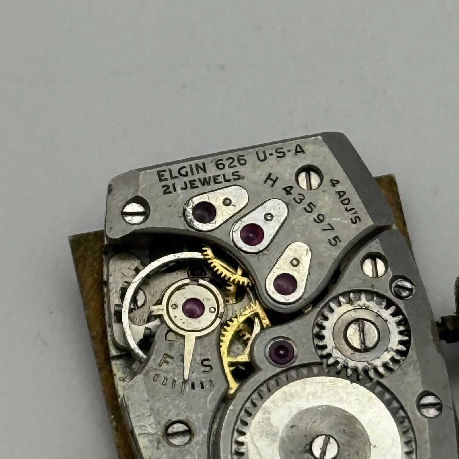 1950 Vintage 15/0s Lord Elgin 626 Model 2 American Watch Movement PARTS REPAIR