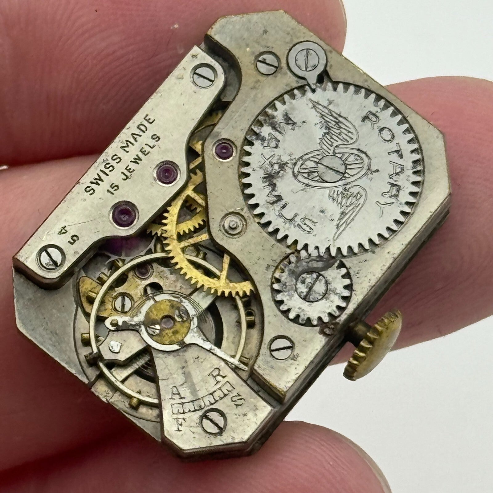 20.5mm Running Rotary Maximus Cal 54 Tank Watch Movement Manual Wind PARTS