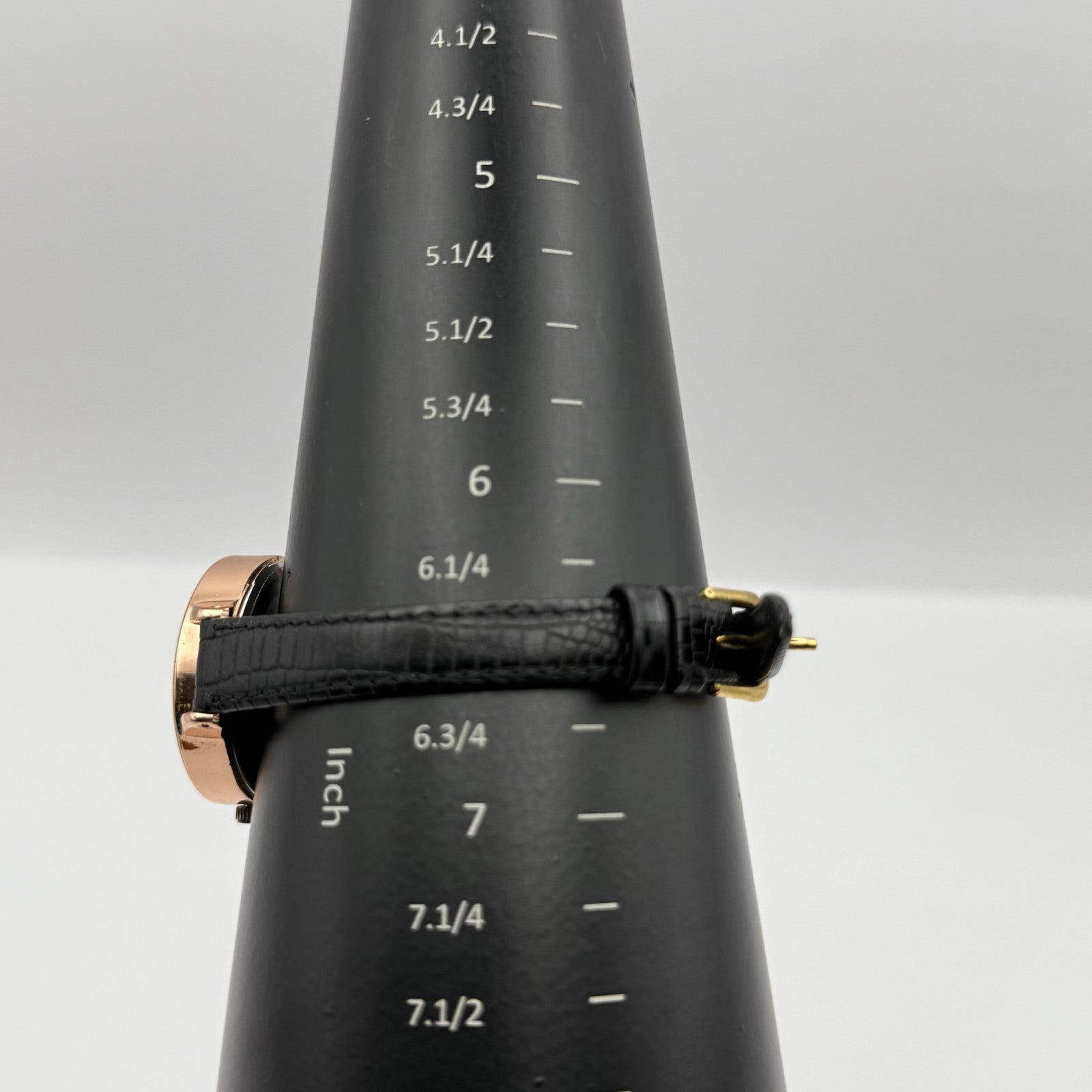 Kahuna Ladies Quartz Watch Floral Dial Black Leather Strap Working 30mm