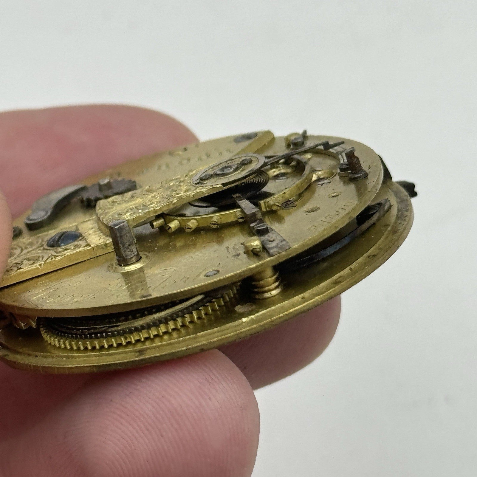 43.3mm Antique Henry Taylor London Quality Fusee Pocket Watch Movement - PARTS