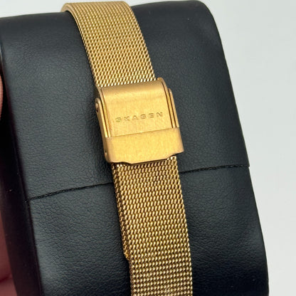 28mm Working Skagen Denmark 804SRR Steel Rose Gold Tone MOP Quartz Watch 8 Inch