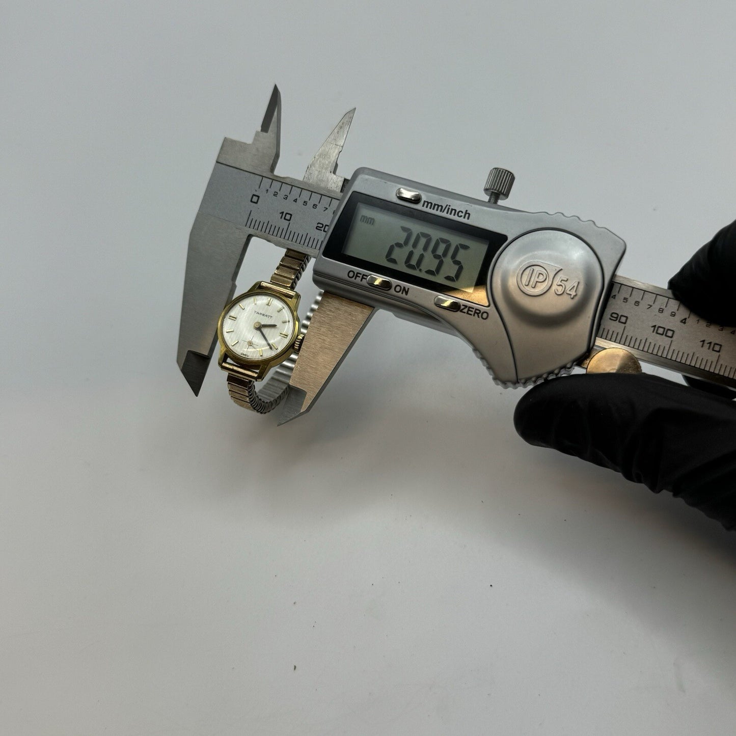19mm WORKING Vintage Tarratt Expandable Strap Silver Dial Ladies Dress Watch 