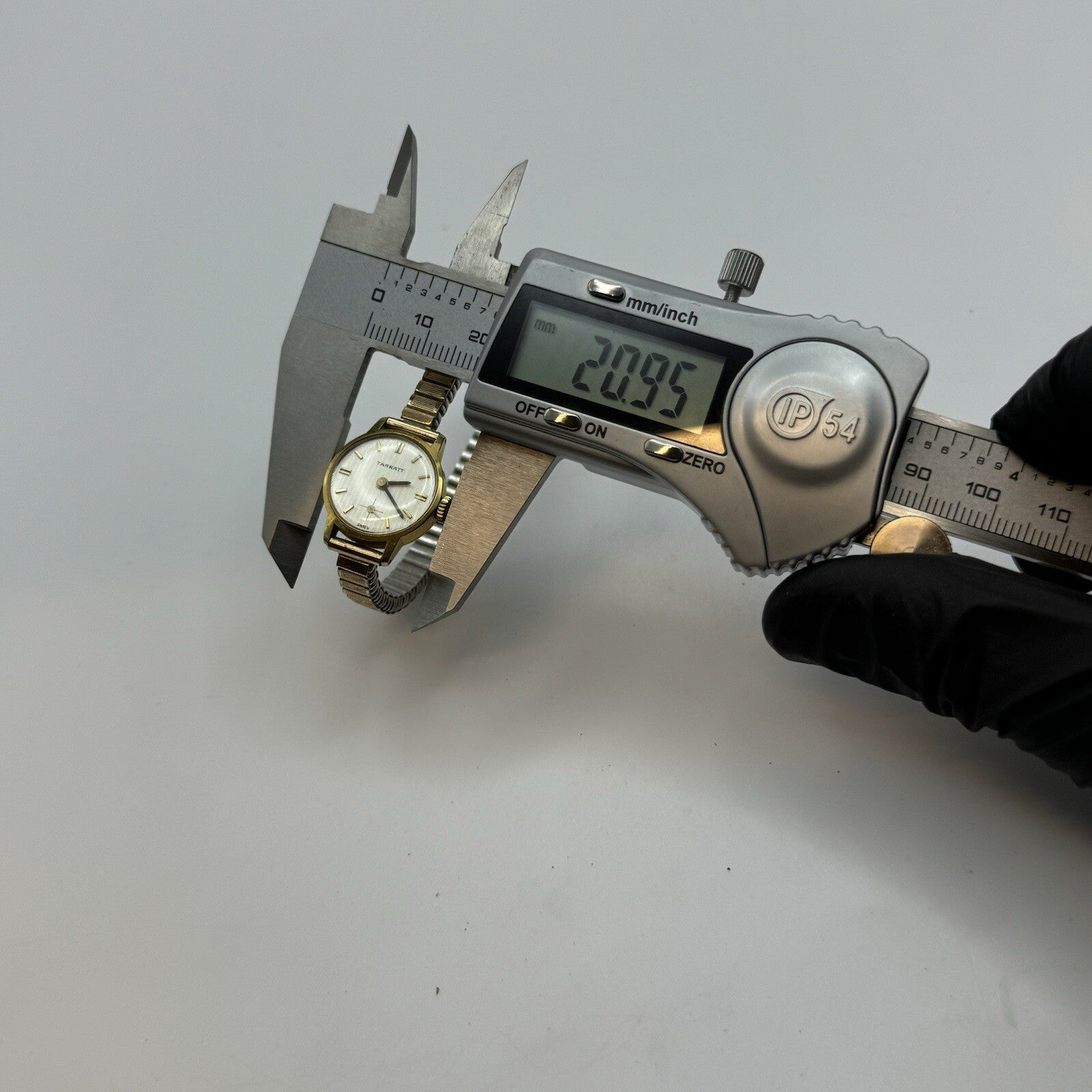 19mm WORKING Vintage Tarratt Expandable Strap Silver Dial Ladies Dress Watch 