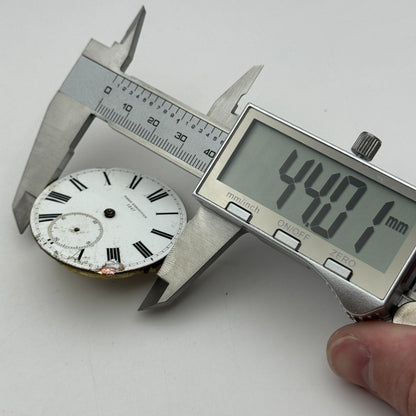 44mm Antique Paris Exhibition 1867 Key Wound Pocket Watch Movement PARTS REPAIR