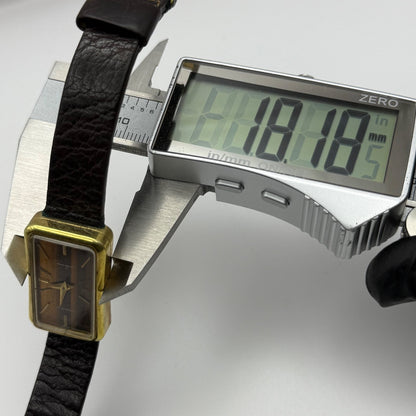 18mm Vintage Jean Renet Brown Dial 17 Jewels Manual Wind Watch PARTS / REPAIR