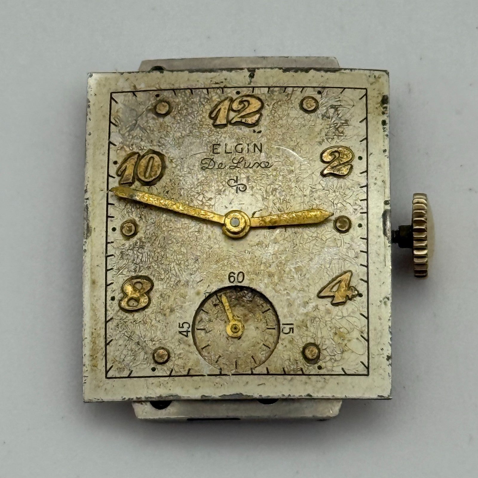 1950 Vintage 15/0s Elgin De Luxe 624 Model 2 American Watch Movement for PARTS