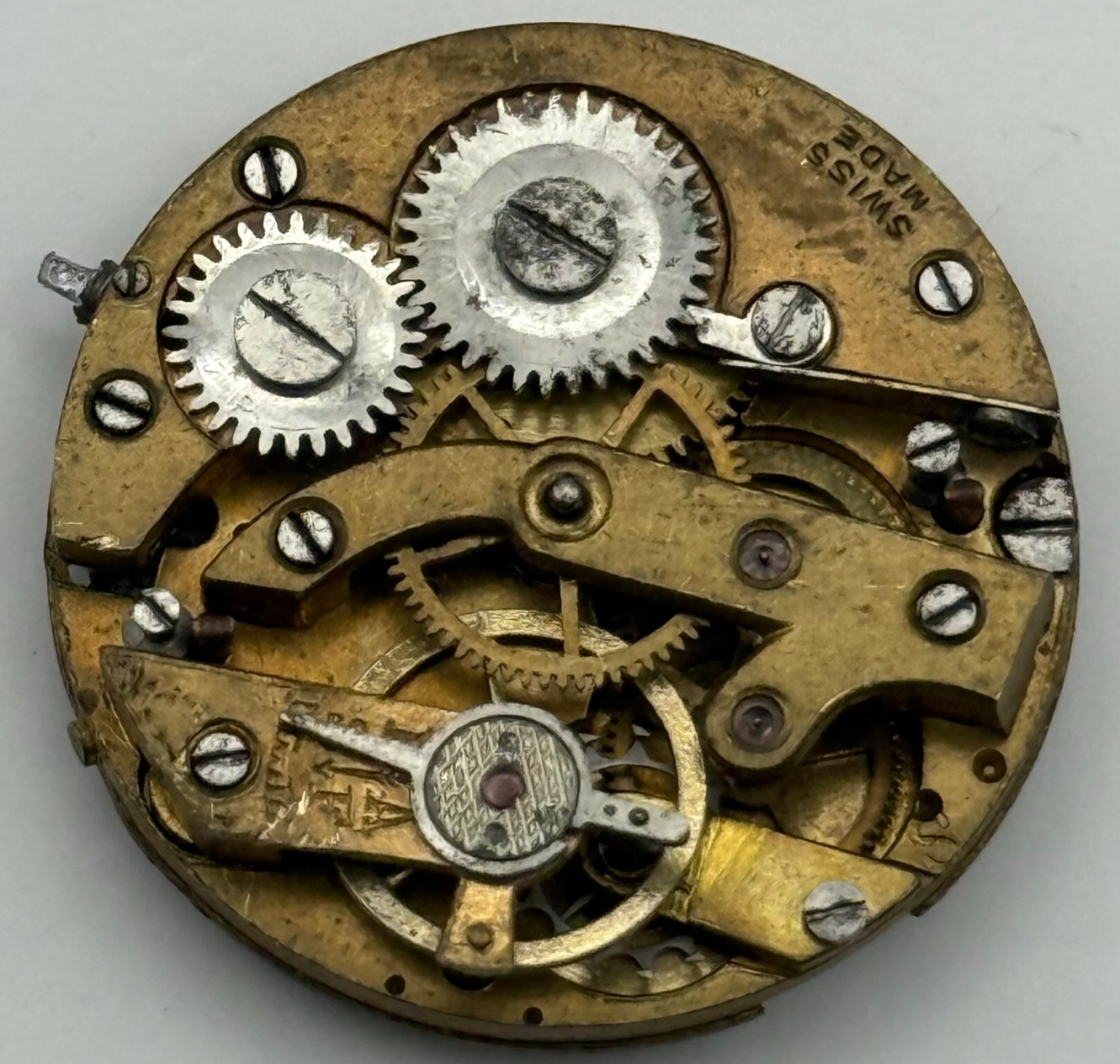 AS A Schild Antique Watch Movement Manual Wind Vintage Swiss Parts Repair 24.7mm