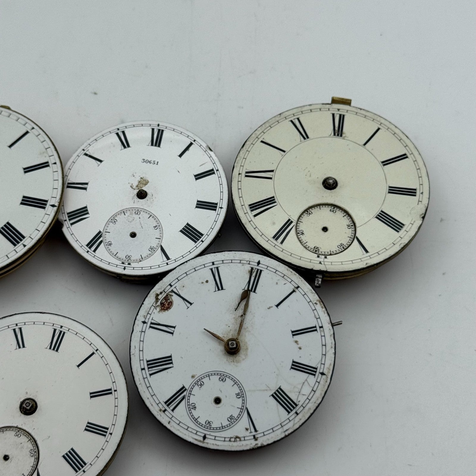 Bundle Of 5 Mixed Antique / Vintage Pocket Watch Movements PARTS REPAIR SPARES