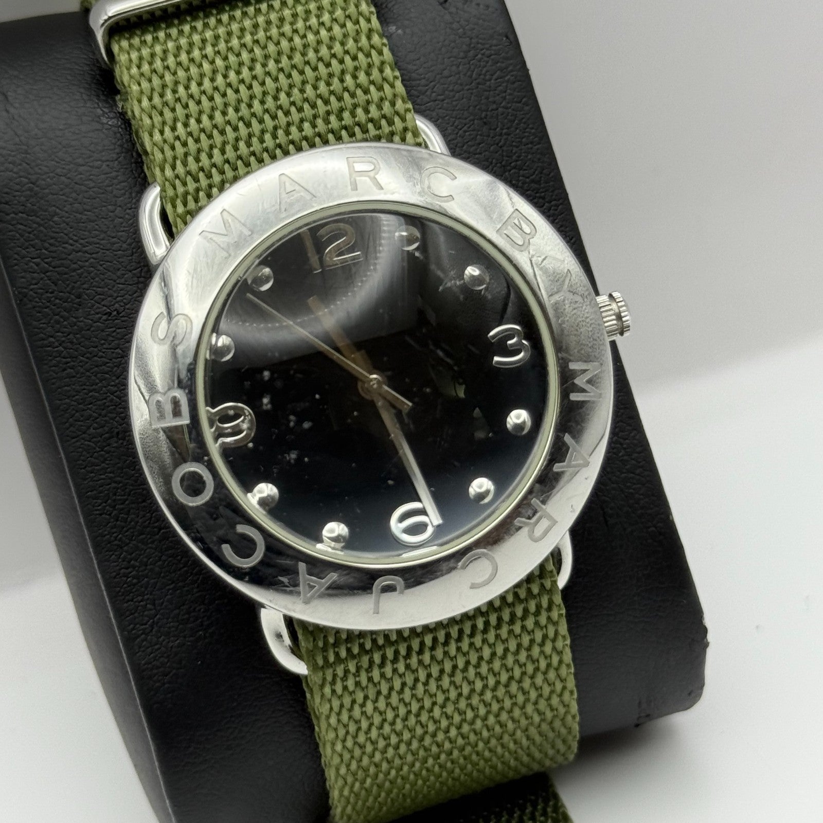 Marc by Marc Jacobs Men's Quartz Watch Black Dial Green Strap 36mm PARTS REPAIR