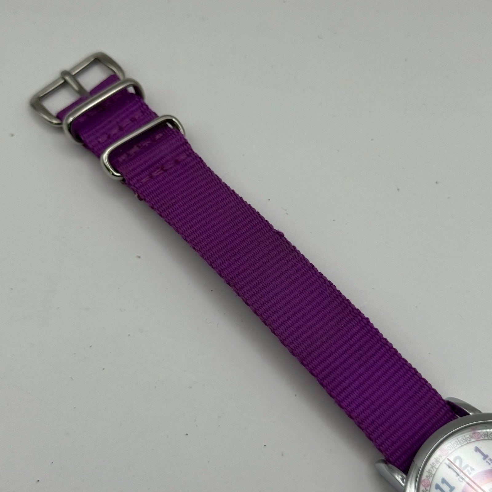 Zeiger Ladies Quartz Watch Rainbow Dial Purple Strap Working 33mm New Battery