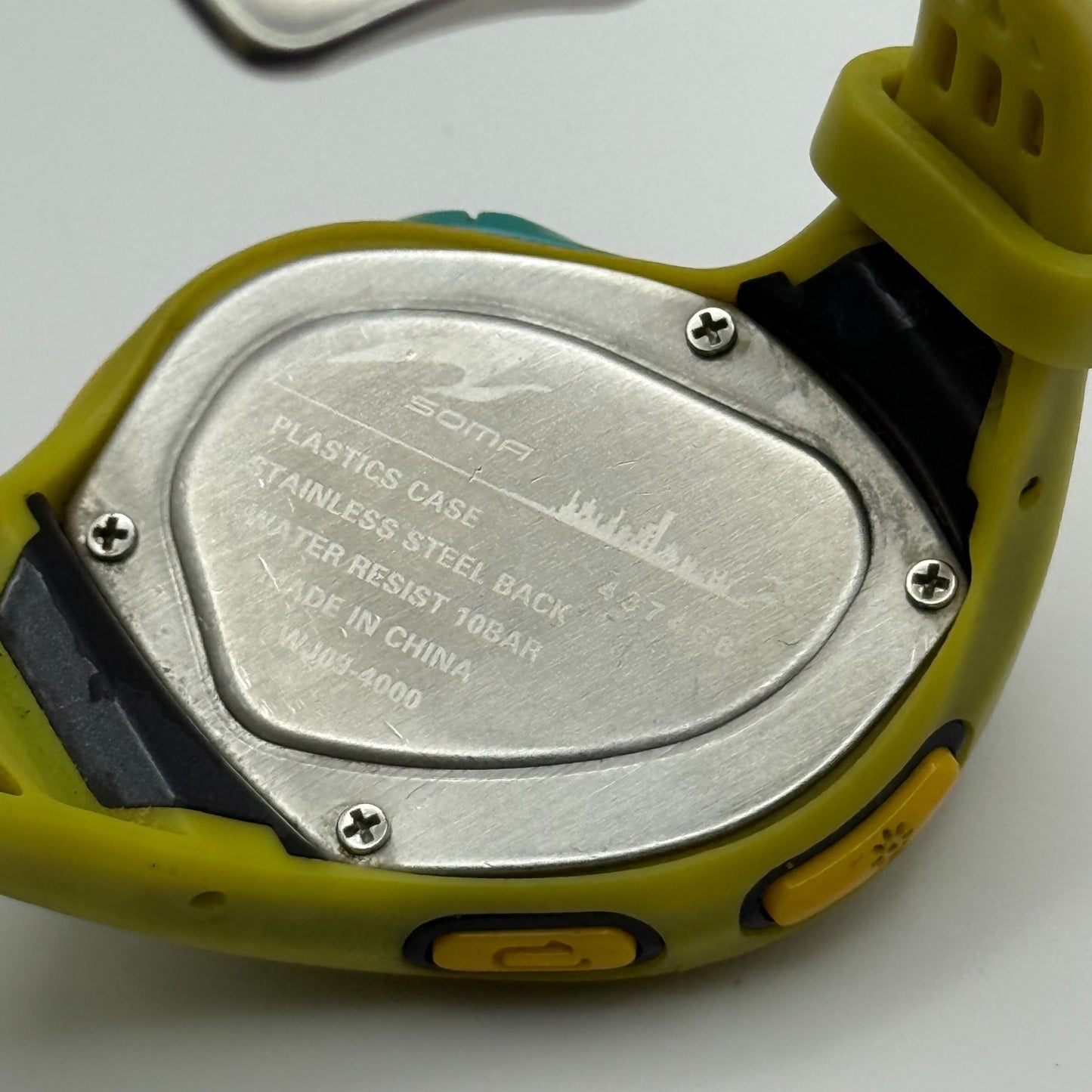 Soma Unisex Yellow Sports Quartz Watch Memory Lap Function 40mm PARTS REPAIR