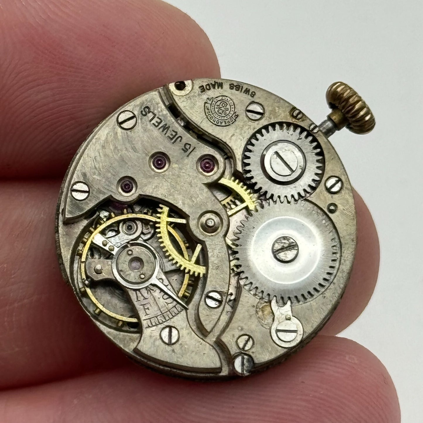 25mm Dreadnought Balance Ok Trench Watch Movement 15 Jewels Vintage Swiss PARTS