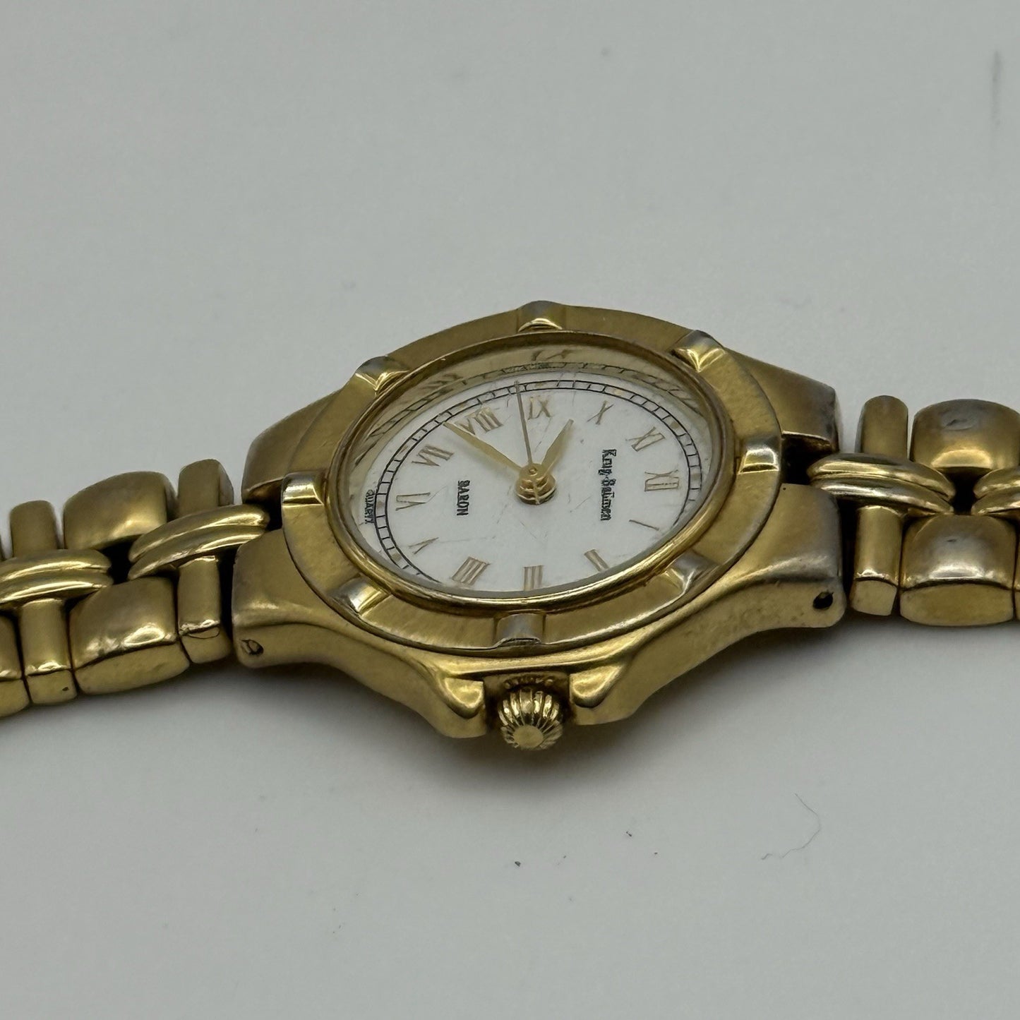 28mm Working Ladies Krug Baumen Baron 4959KL Gold Plated Quartz Watch 5.7 Inches