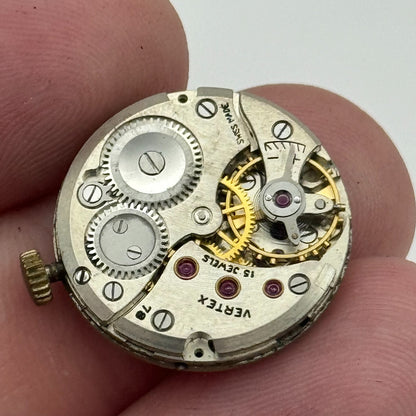 19.7mm Vertex Revue 78 Manual Wind Watch 15 Jewels Movement Swiss Vintage PARTS