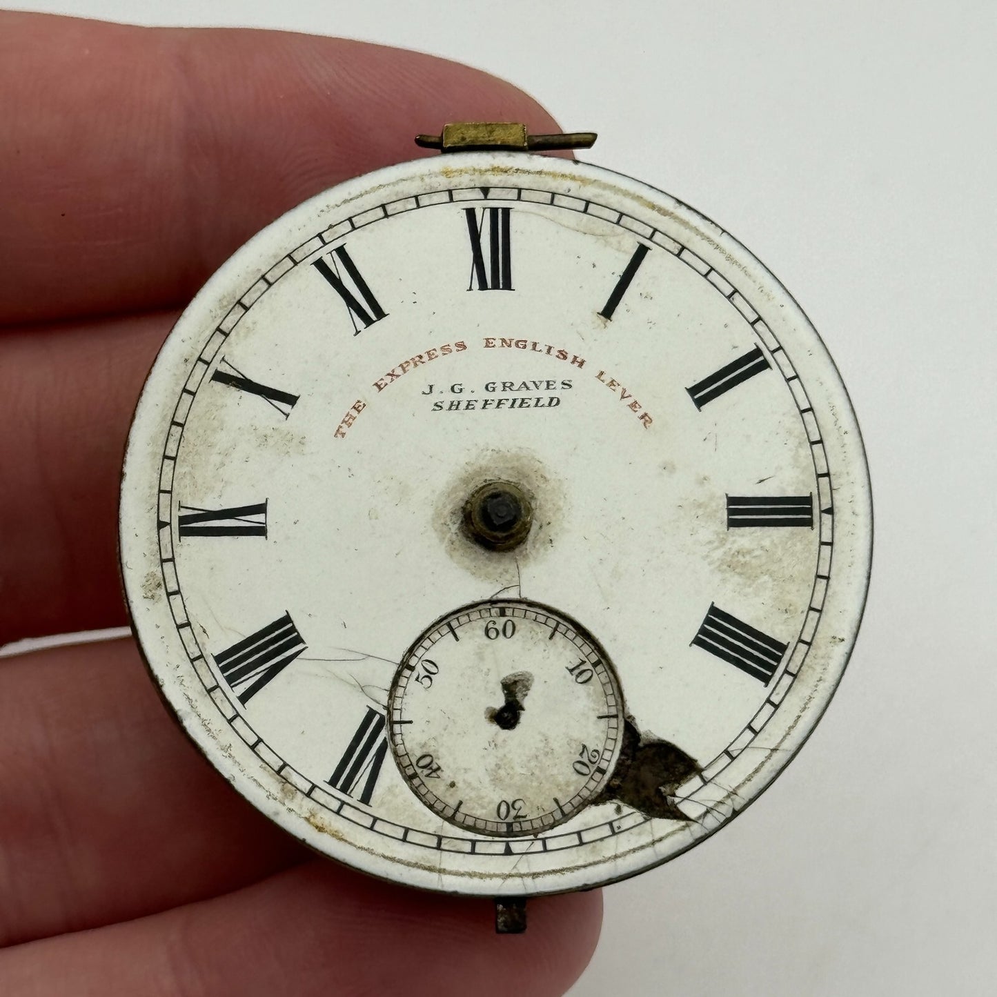 44.7mm Antique J G Graves English Express Lever Pocket Watch Movement PARTS