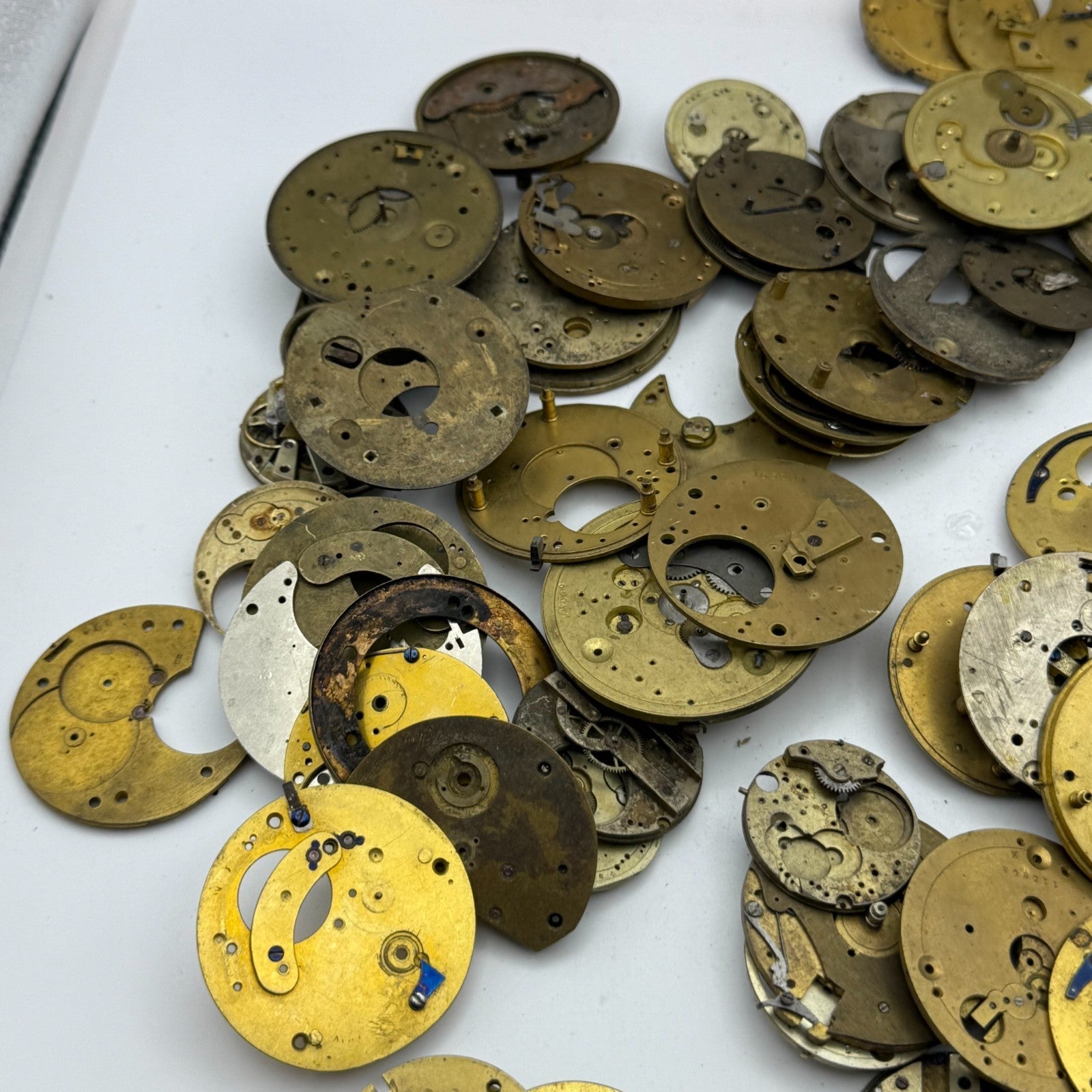 Large Bundle Of Antique Partial Pocket Watch Movements Joblot PARTS REPAIR SPARE