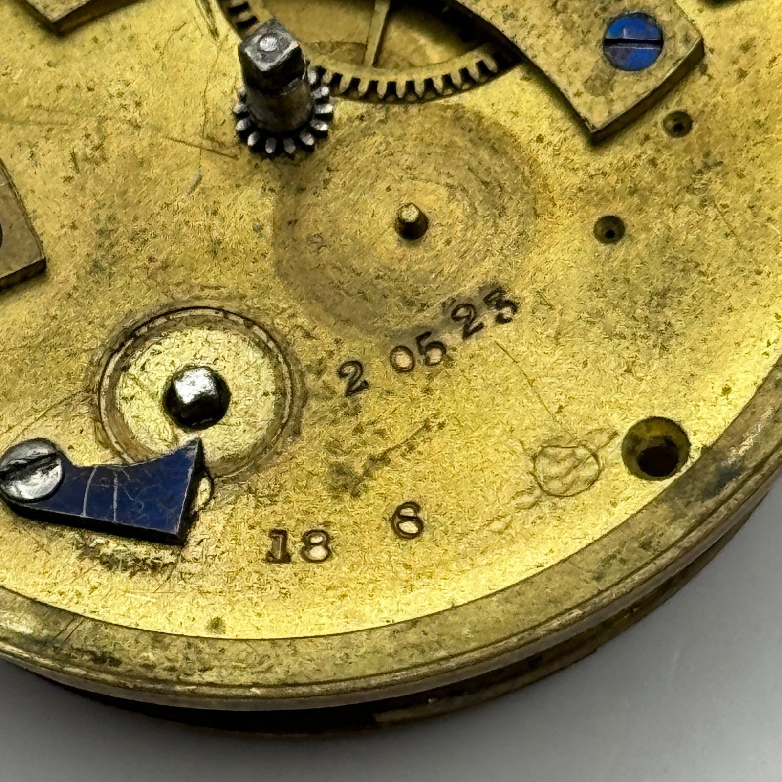 Fusee Pocket Watch Movement Antique English Key Wound Parts Repair Spares 46.4mm