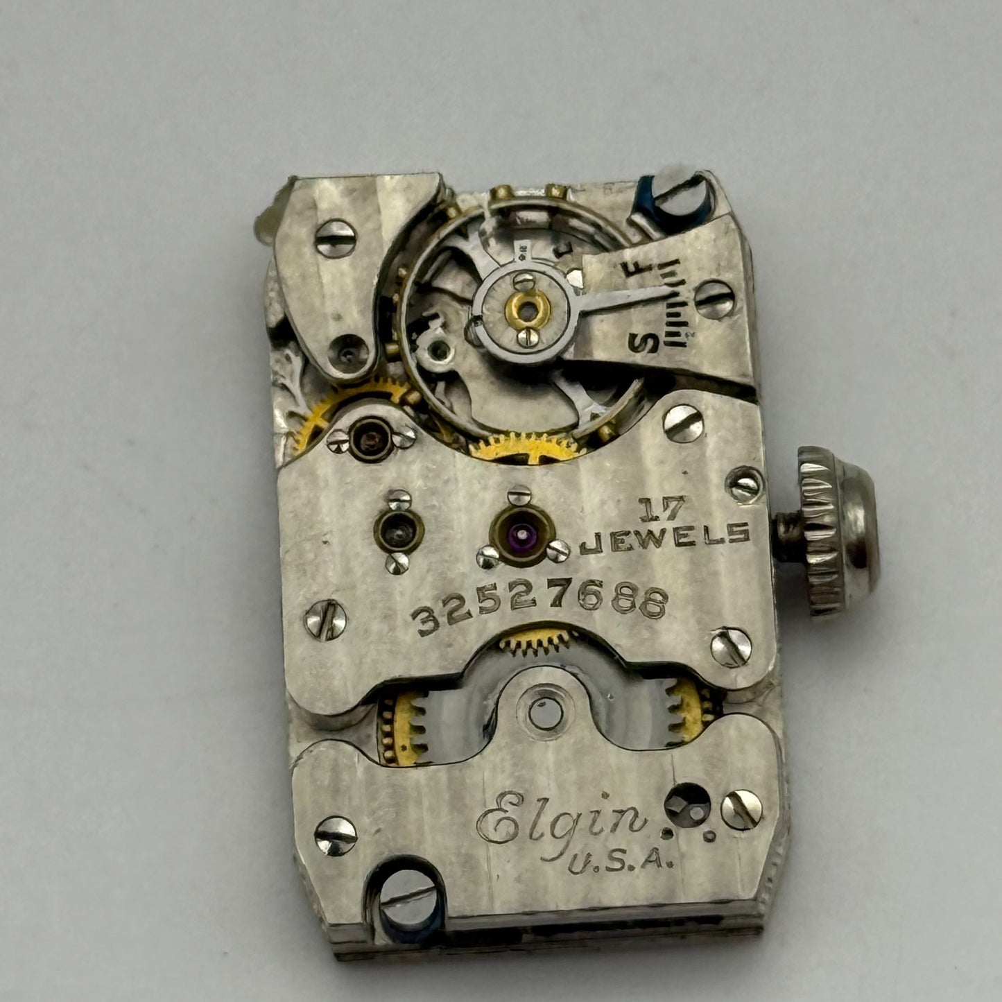 Running 1930 Vintage 18/0s Elgin 483 Model 1 American Watch Movement For PARTS