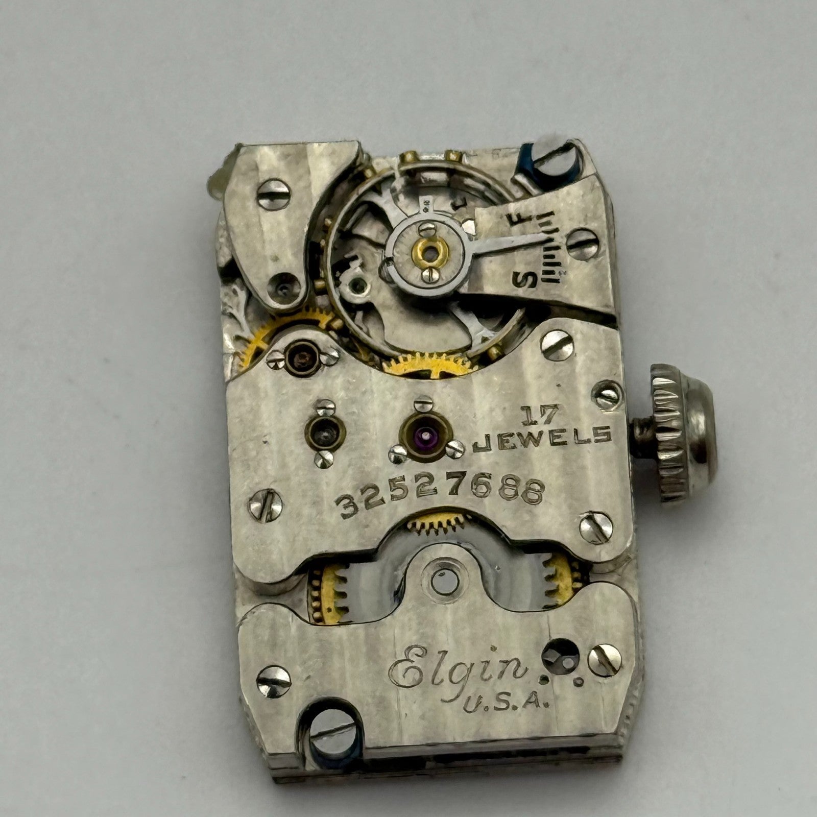 Running 1930 Vintage 18/0s Elgin 483 Model 1 American Watch Movement For PARTS