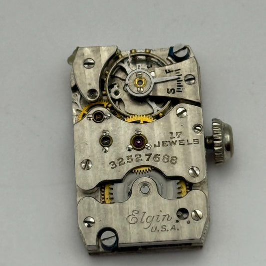 Running 1930 Vintage 18/0s Elgin 483 Model 1 American Watch Movement For PARTS