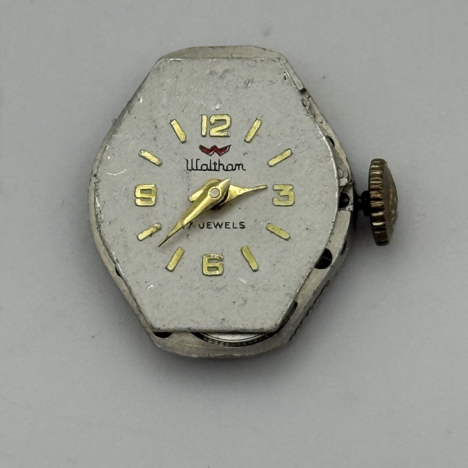 15.3mm Vintage Waltham MJWC R711 Manual Wind Watch Movement PARTS REPAIR