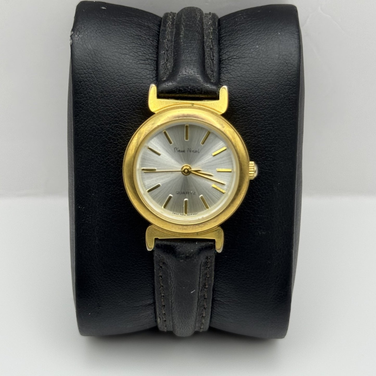 Working Ladies Pierre Nicol Gold Plated 24mm Quartz Watch New Battery Adjustable