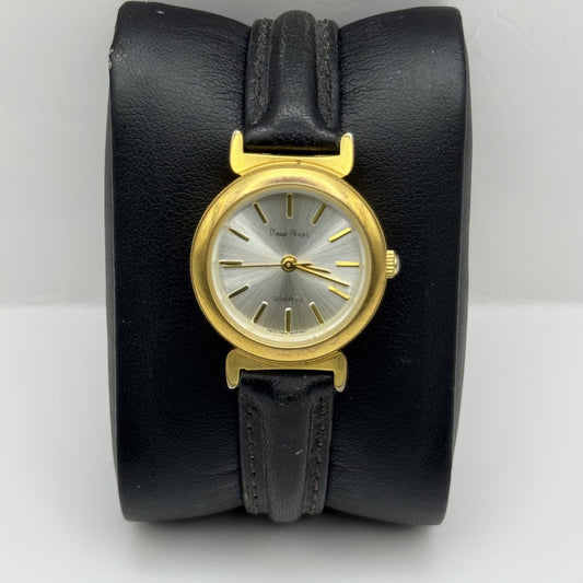Working Ladies Pierre Nicol Gold Plated 24mm Quartz Watch New Battery Adjustable