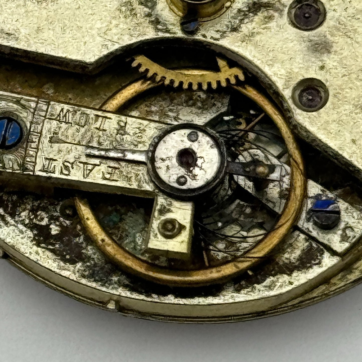 38.6mm Antique Key Wound Pocket Watch Movement Dial PARTS REPAIR SPARES