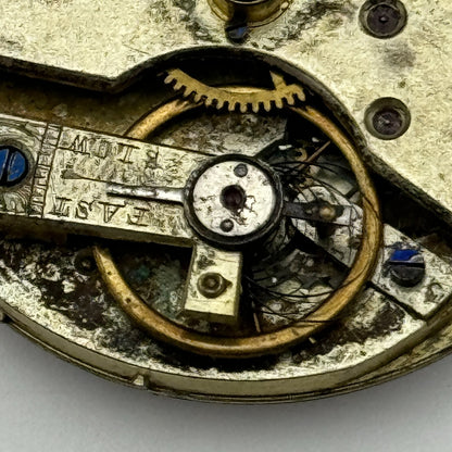 38.6mm Antique Key Wound Pocket Watch Movement Dial PARTS REPAIR SPARES